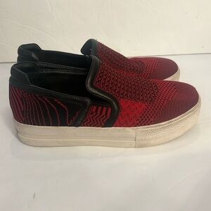 ASH red and black breathable slip on sneaker shoe in size 8